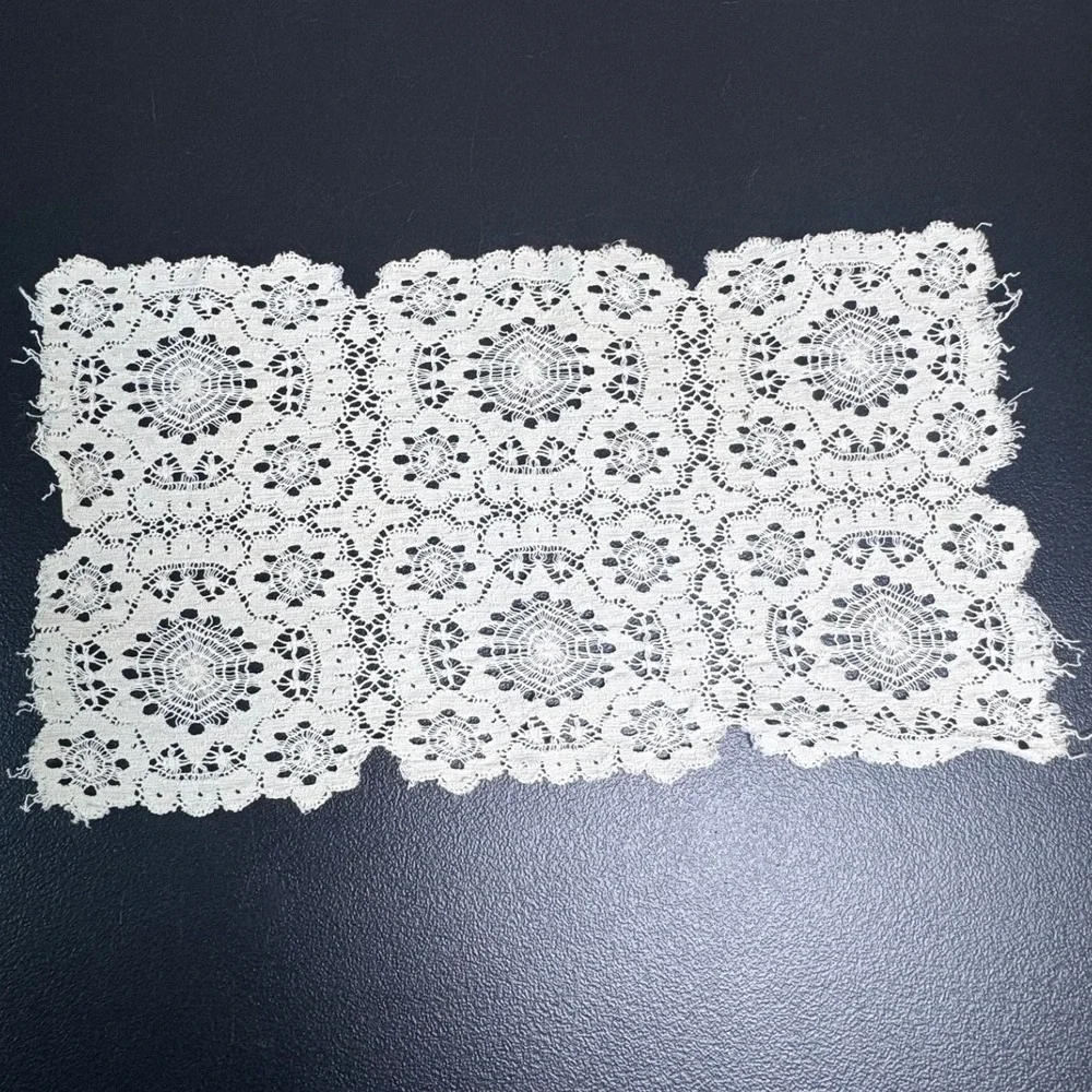 Vintage White Lace Doily Lot 6pc Crochet Linen Tatting Mixed Shapes Farmhouse